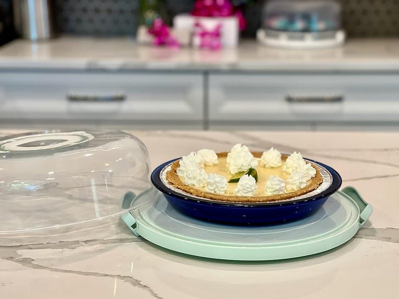 Top Shelf Elements Pie, Cheesecake Carrier for up to 11 in x 3 in cake. Two Sided Fashionable Stand Doubles as Five Section Serving Tray Perfect Taker Caddie for Travel - Image 2